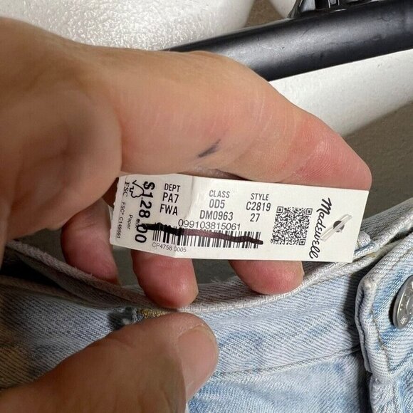 MADEWELL Perfect Vintage Jean Fitzgerald Wash 27 C2819 $128 NWT - Picture 14 of 14